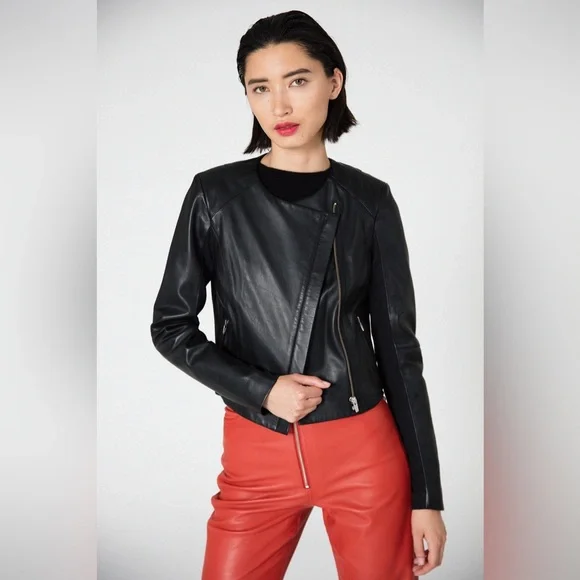 VEDA dali smooth leather jacket black - Picture 3 of 14